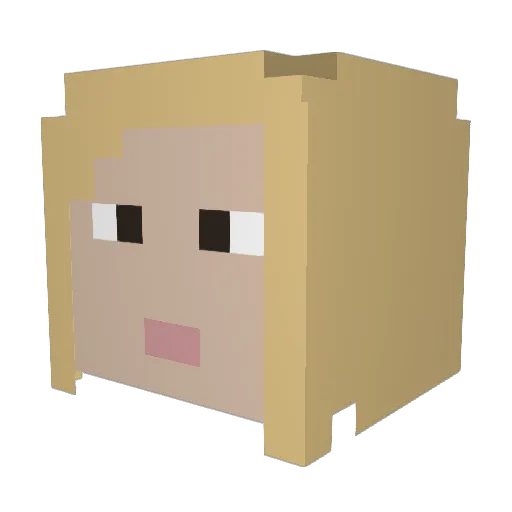 grrrlghost Minecraft avatar head, 3D render