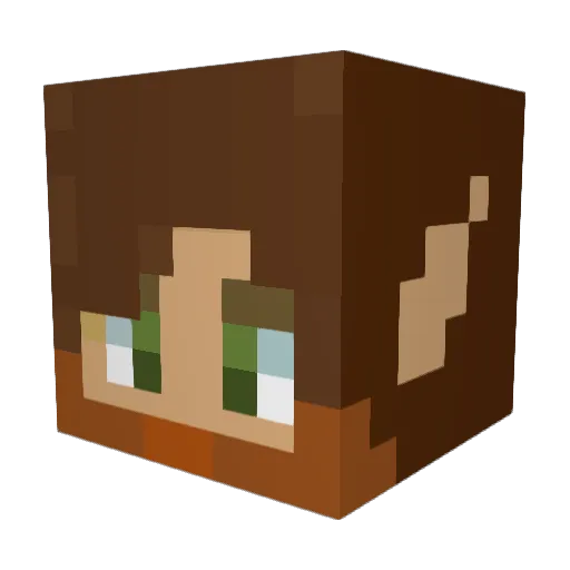 grrrwaffles Minecraft avatar head, 3D render