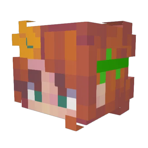 grue100 Minecraft avatar head, 3D render