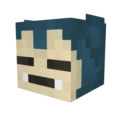 gruenke Minecraft avatar head, 3D render