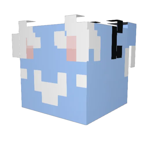 grwmloid Minecraft avatar head, 3D render