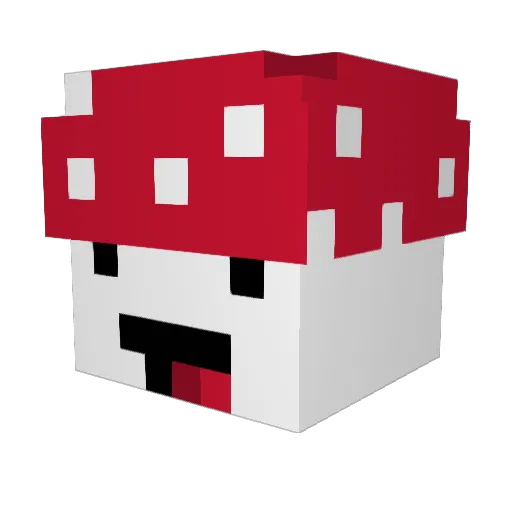 grzibek Minecraft avatar head, 3D render