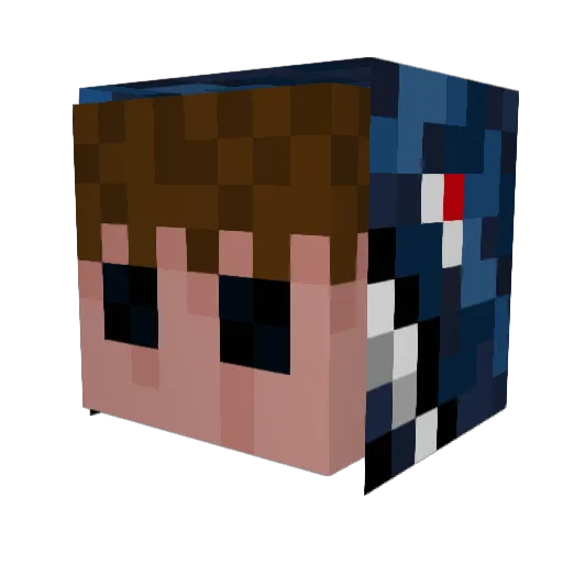 gtvq Minecraft avatar head, 3D render