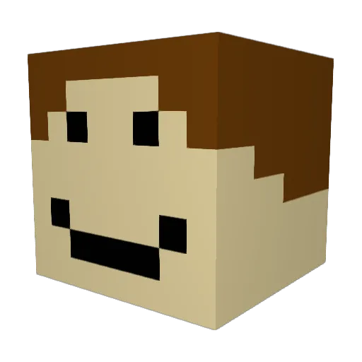 guadalupina Minecraft avatar head, 3D render