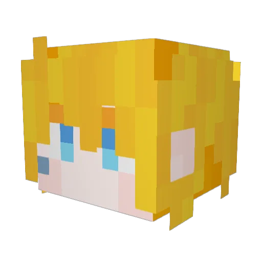 guaguago Minecraft avatar head, 3D render