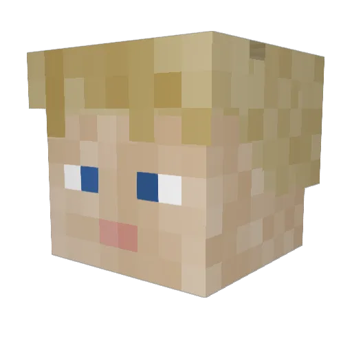 guan_jie Minecraft avatar head, 3D render