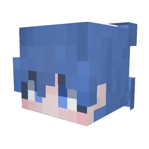 guan_san Minecraft avatar head, 3D render