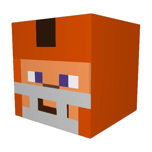 gucciferrari Minecraft avatar head, 3D render