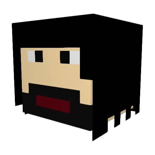 guitarrast Minecraft avatar head, 3D render