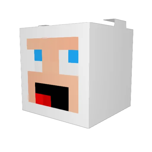 guizpom Minecraft avatar head, 3D render