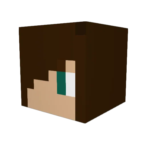 gulddraken Minecraft avatar head, 3D render