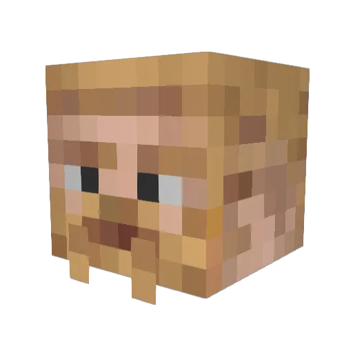 gundamzeroseven Minecraft avatar head, 3D render