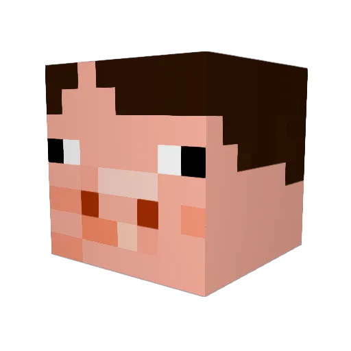 gunjima Minecraft avatar head, 3D render