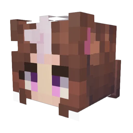 gunkered Minecraft avatar head, 3D render