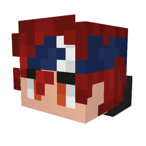 gunmru Minecraft avatar head, 3D render