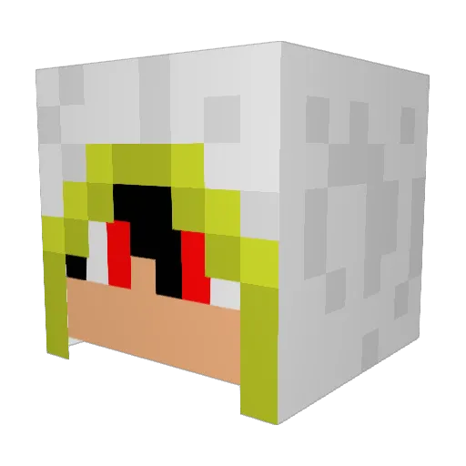 guranFT Minecraft avatar head, 3D render
