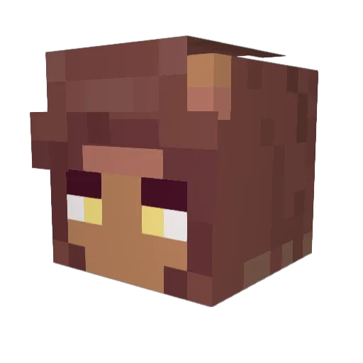 gushikoi Minecraft avatar head, 3D render