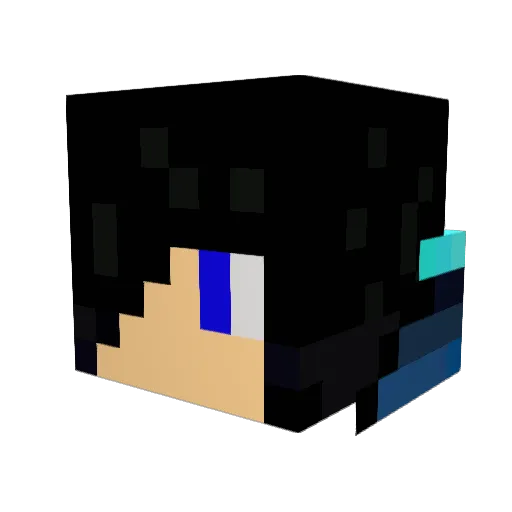 gusse911 Minecraft avatar head, 3D render