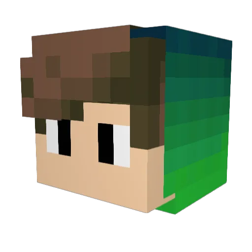 gusteik Minecraft avatar head, 3D render