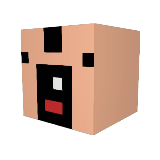 gutsomusto Minecraft avatar head, 3D render