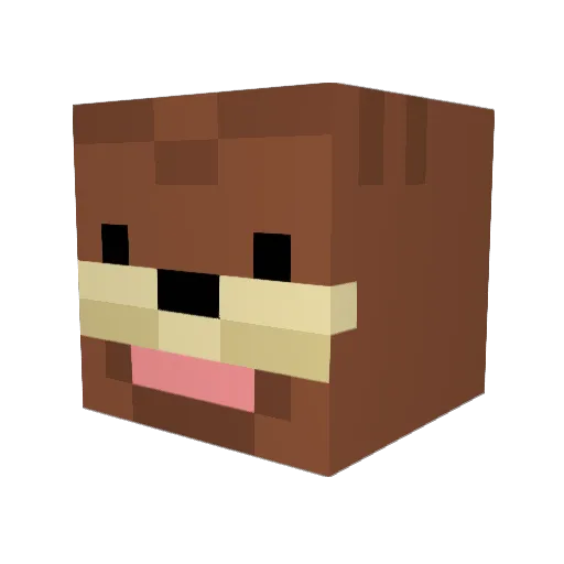 gutsuu Minecraft avatar head, 3D render