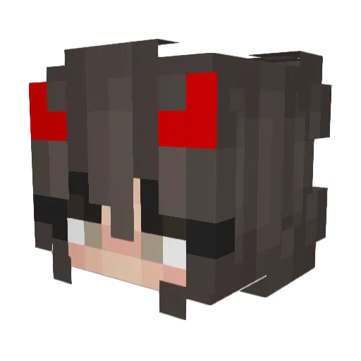 guu_ Minecraft avatar head, 3D render