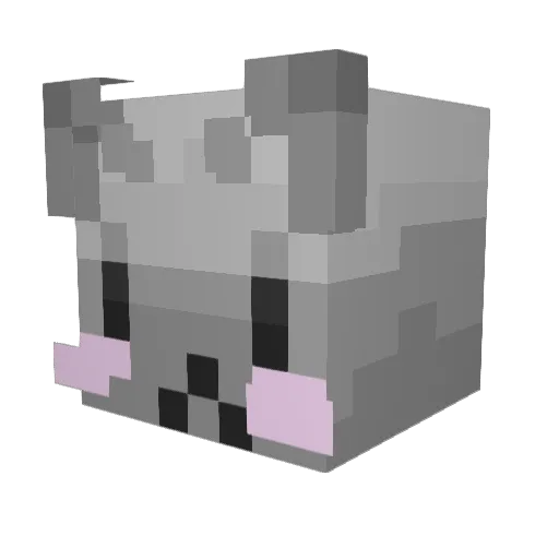 guussi Minecraft avatar head, 3D render