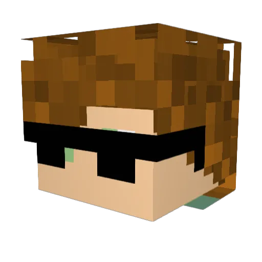 guustah Minecraft avatar head, 3D render