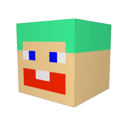 guytto_ Minecraft avatar head, 3D render