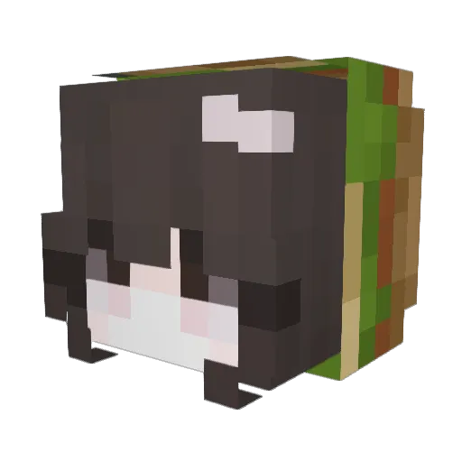gwebu_ Minecraft avatar head, 3D render