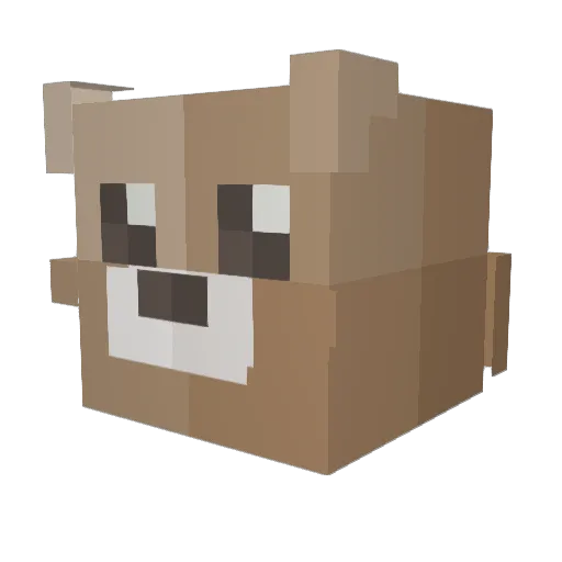 h2u33er Minecraft avatar head, 3D render