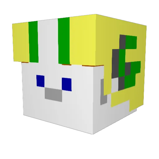 h37s3m Minecraft avatar head, 3D render