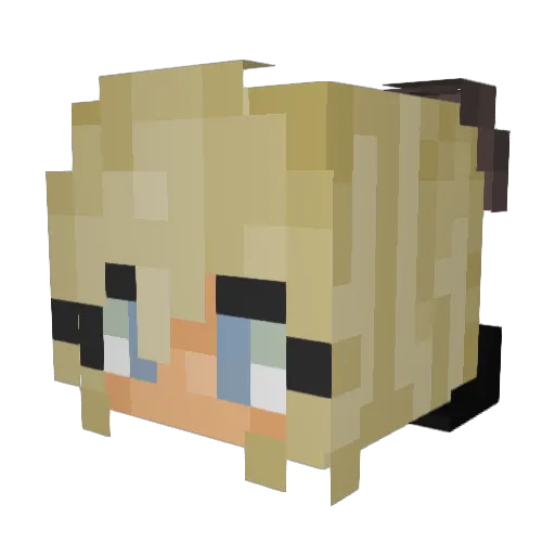 h3lii Minecraft avatar head, 3D render