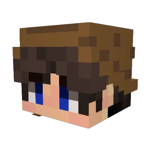 hLuigi Minecraft avatar head, 3D render