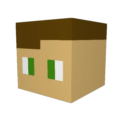 h_ai_der Minecraft avatar head, 3D render