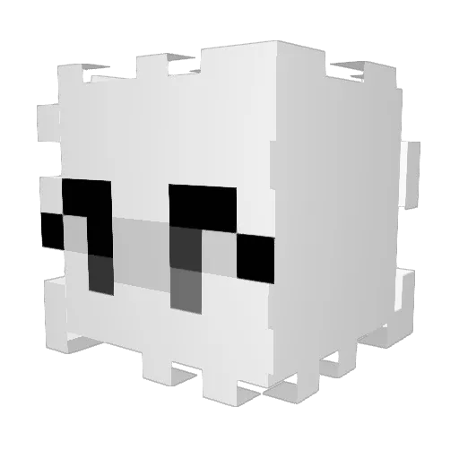 hab_b Minecraft avatar head, 3D render