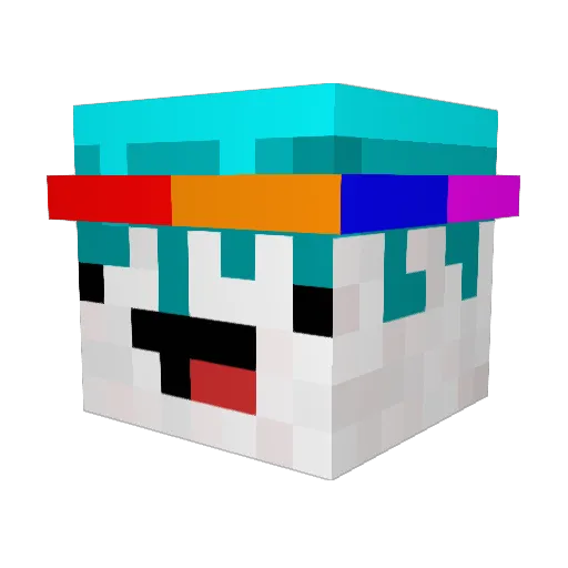habituer Minecraft avatar head, 3D render