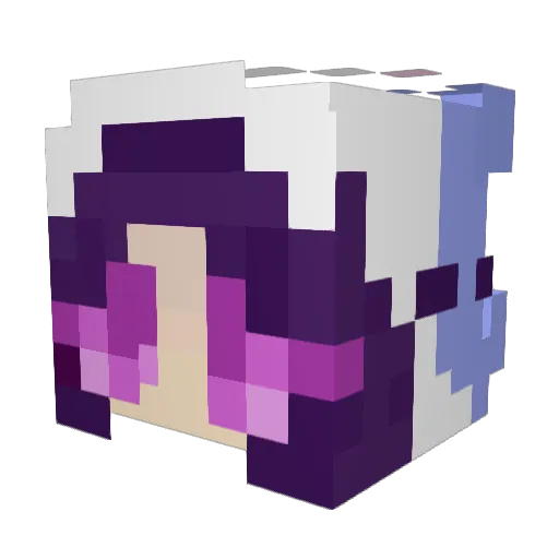 hachif Minecraft avatar head, 3D render