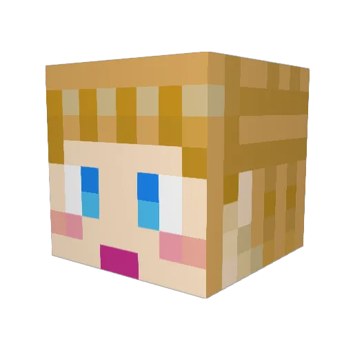 hachiku3 Minecraft avatar head, 3D render