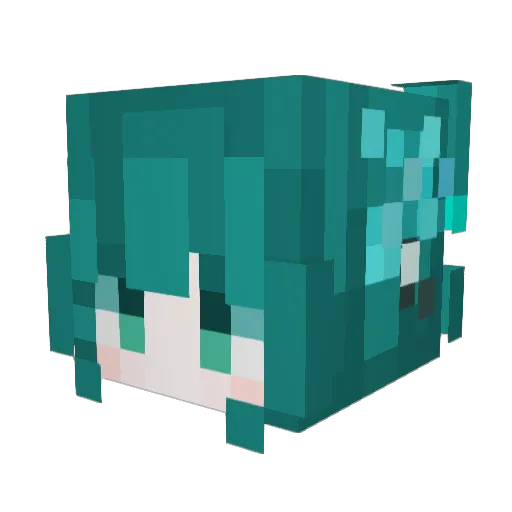 hacotatu Minecraft avatar head, 3D render