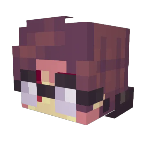 hacune Minecraft avatar head, 3D render
