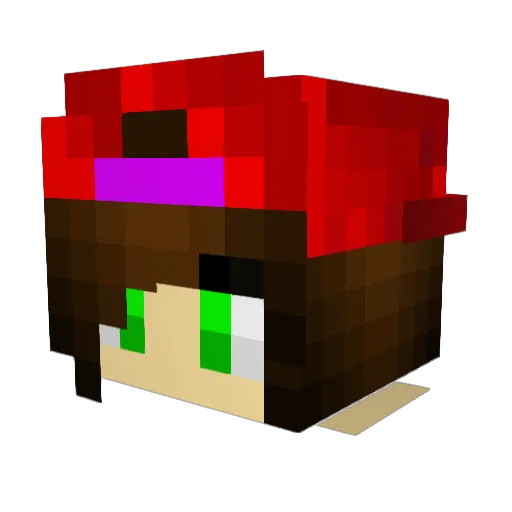 hafhal Minecraft avatar head, 3D render