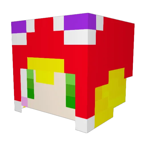 haganeko Minecraft avatar head, 3D render