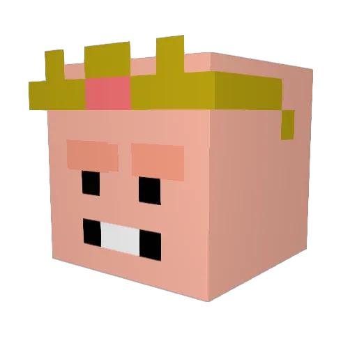 hagibu_ Minecraft avatar head, 3D render