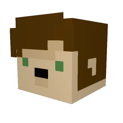 hagiizz Minecraft avatar head, 3D render
