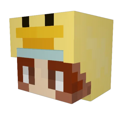 hahadying Minecraft avatar head, 3D render