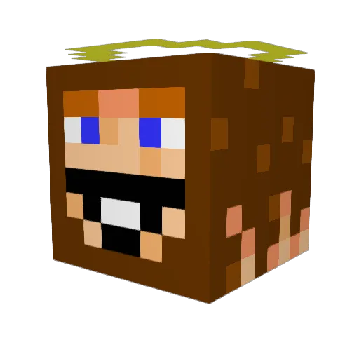hahnibal Minecraft avatar head, 3D render
