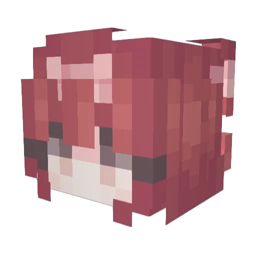 hajikun Minecraft avatar head, 3D render