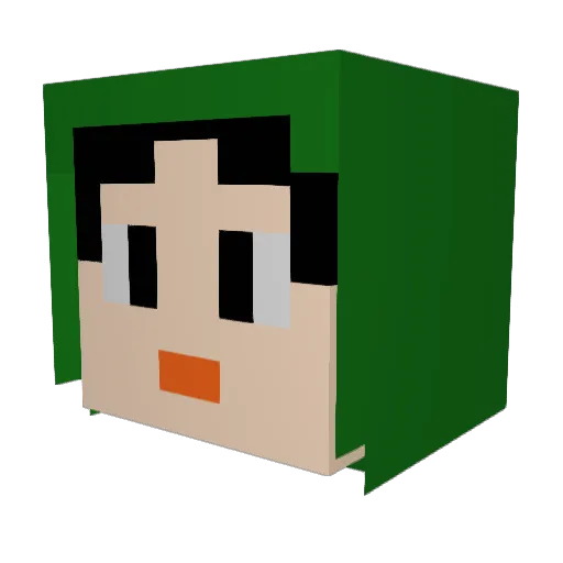 hajimekko Minecraft avatar head, 3D render