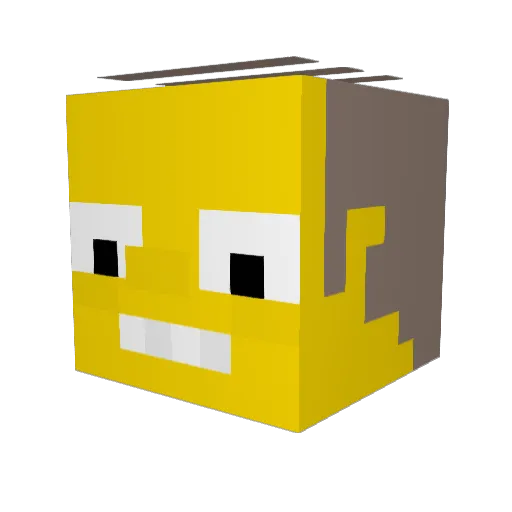 hakchi Minecraft avatar head, 3D render